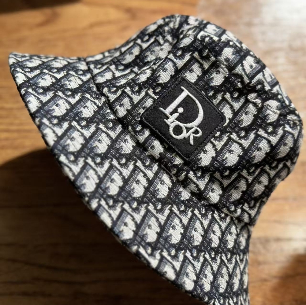 Dior Oblique Monogram Bucket Hat with Logo Patch